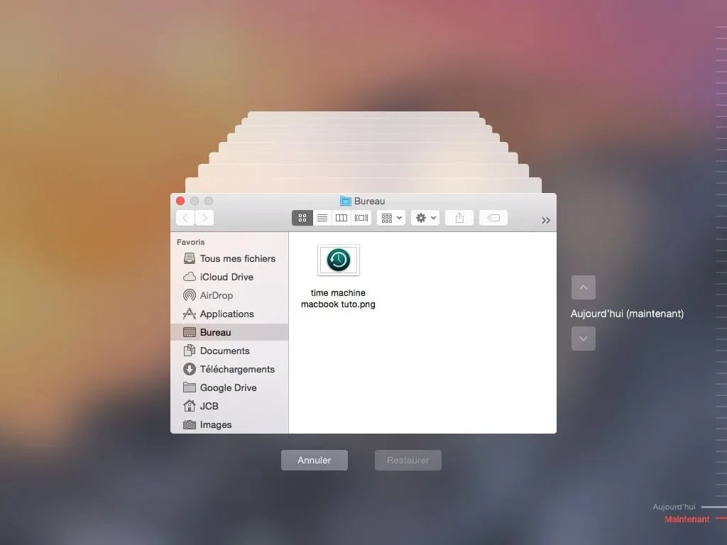 Restaurer sa sauvegarde Time Machine cmd r