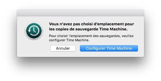 Sauvegarder son Mac avec Time Machine choisir emplacement