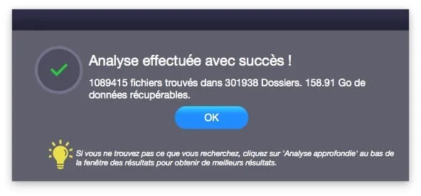 Recuperation de donnees sur Mac analyse complete