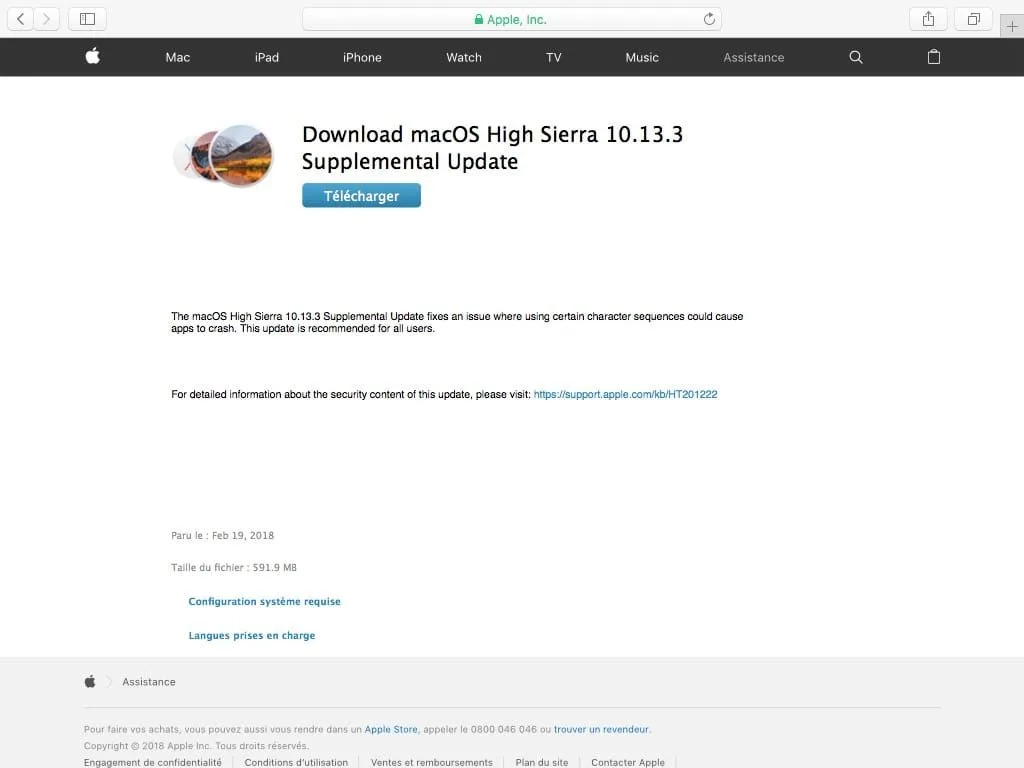Download macOS High Sierra 10.13.3 Supplemental Update