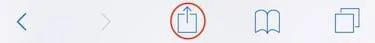 Enregistrer une page web en PDF sur iPhone icone partage