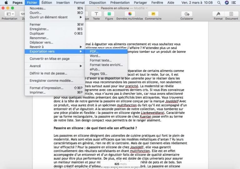 Convertir un fichier Word en PDF sur Mac - MacPlanete