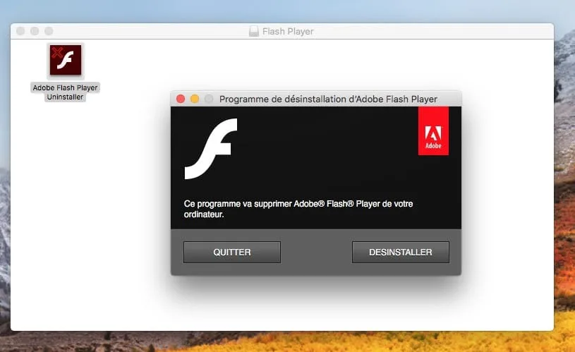 desinstaller flash player macos high sierra