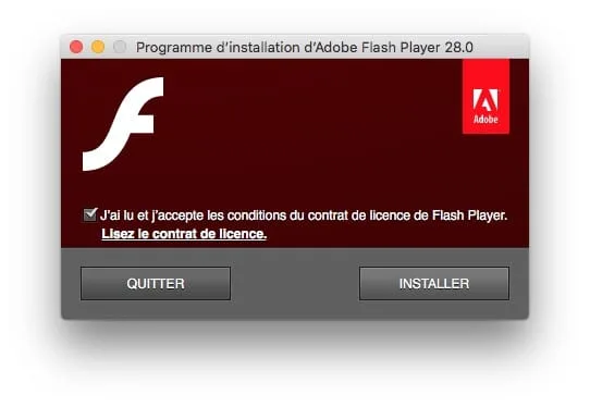 installation adobe flash player mac