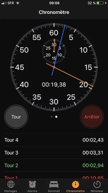 utiliser le chronometre de son iPhone mecanique