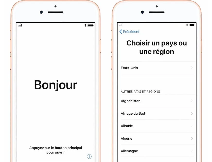 Reinitialiser son iPhone ecran installation iphone