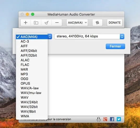 Convertir un fichier audio sur Mac avec media human converter