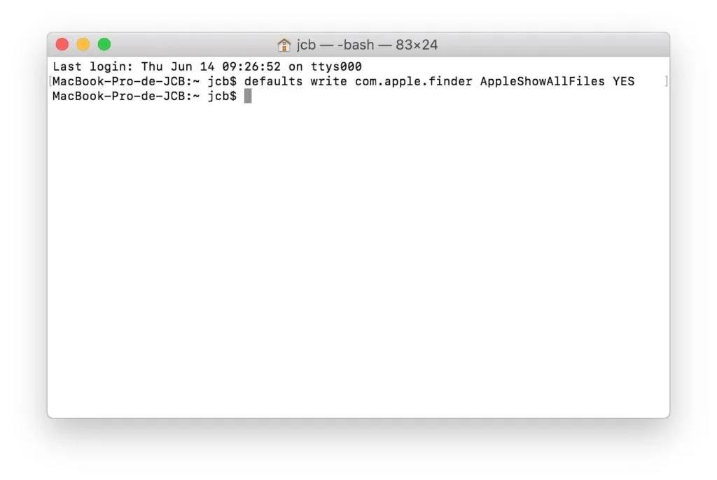 Afficher les fichiers caches sous macOS Mojave commande Terminal