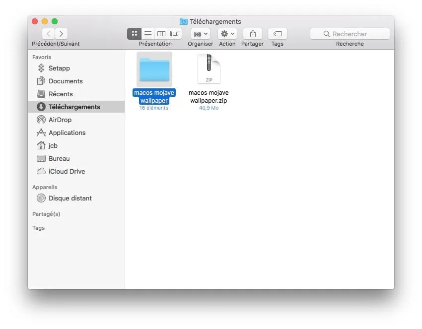 télécharger le fond d'écran macOS Mojave et installer