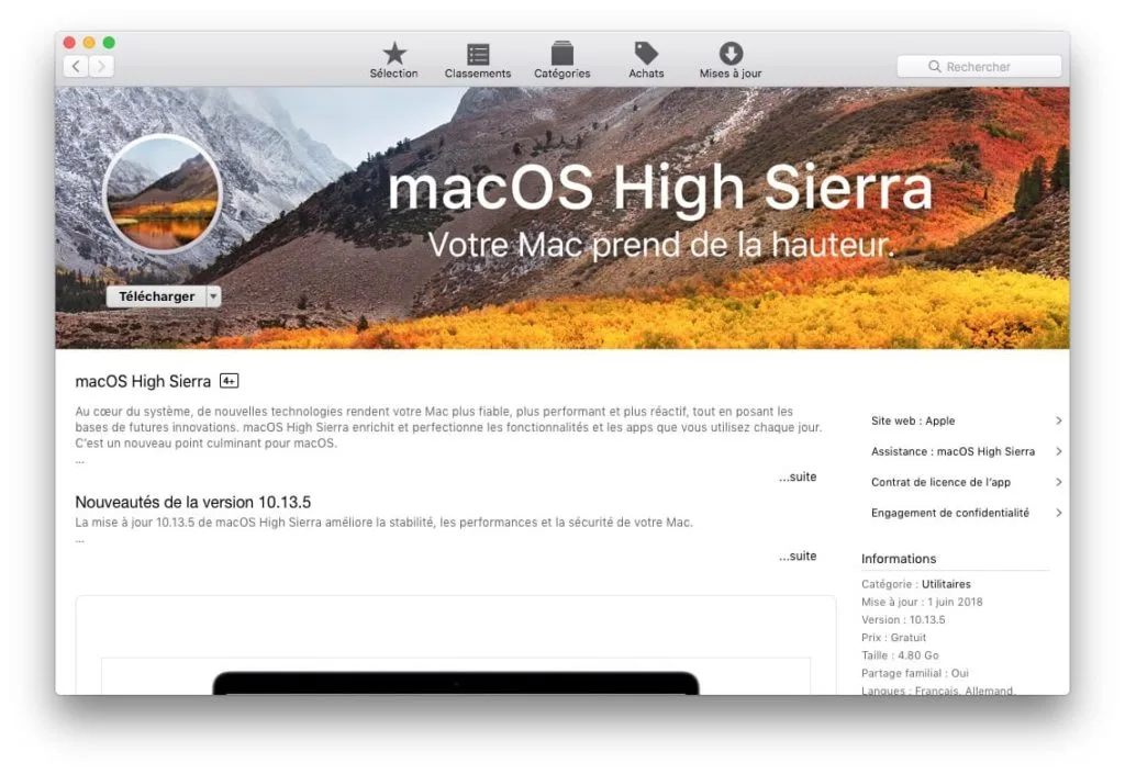 Downgrade macOS Mojave macos High Sierra telecharger macos high sierra app store