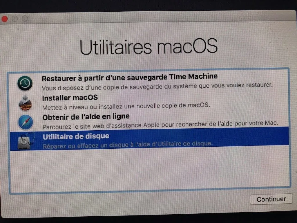 Downgrade macOS Mojave macos High Sierra utilitaire de disque