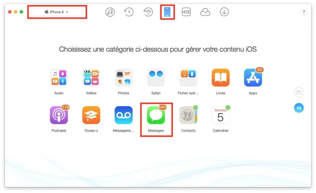 Sauvegarder les Messages de son iPhone 8 X avec Anytrans