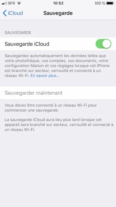 Installer iOS 12 backup donnees