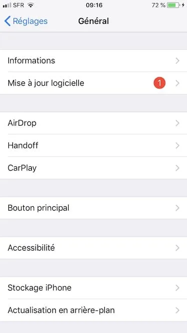 Installer iOS 12 notification