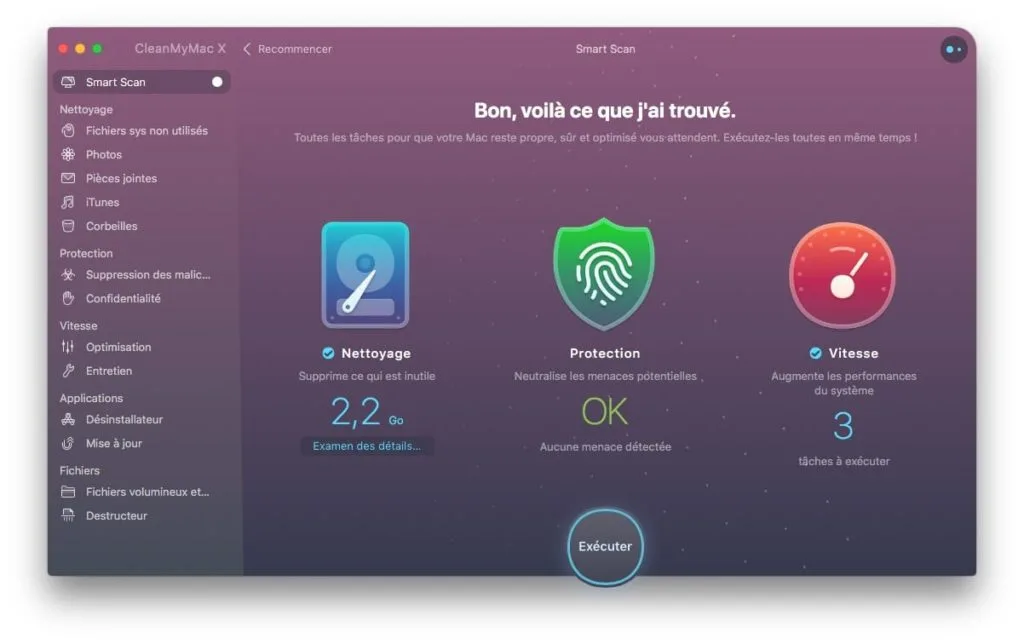 Optimiser macOS Mojave executer nettoyage