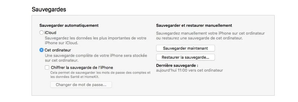 installer ios 12 sauvegarde donnees avec itunes
