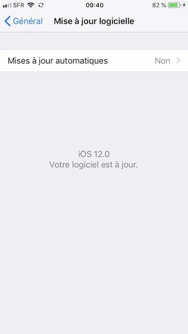 ios 12 votre logiciel est a jour