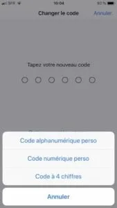 iphone xr x xs changer mot de passe code alphanumerique