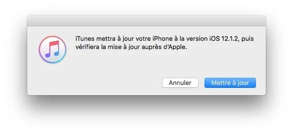 iOS 12.1.2 mise à jour pour iPhone uniquement (IPSW) 4 iOS 12.1.2 update iTunes