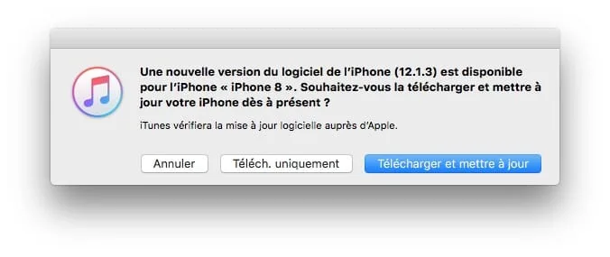 iOS 12.1.3 : mise à jour pour iPhone, iPad ( liens IPSW) 3 iOS 12.1.3 telecharger avec iTunes 12