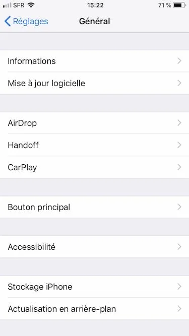 Activer les mises a jour automatiques pour iOS mise a jour logicielle