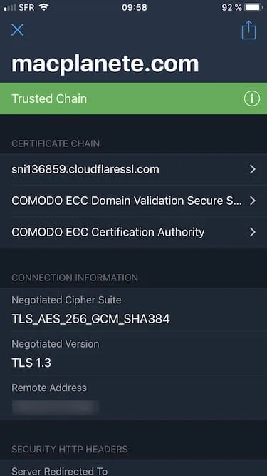 Afficher le certificat SSL dun site web avec Safari IOS