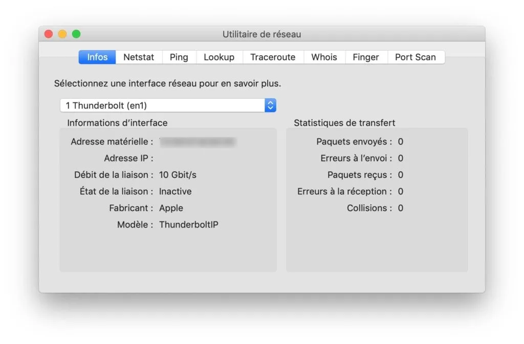 Configurer son Mac pour la fibre optique utilitaire reseau MacBook