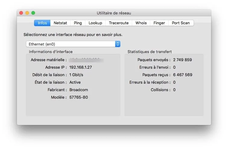 Configurer son Mac pour la fibre optique utilitaire reseau imac