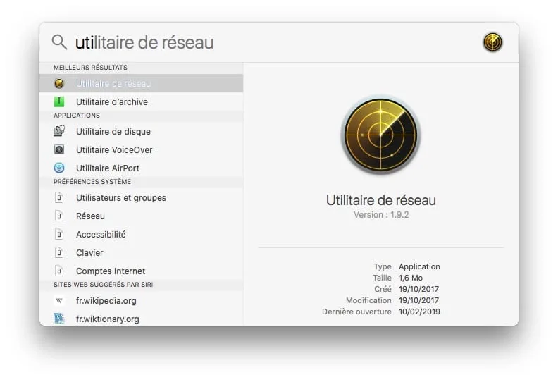 Configurer son Mac pour la fibre optique utilitaire reseau mac