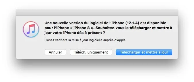 iOS 12.1.4 telecharger avec iTunes