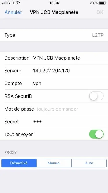 Configurer un VPN sur iPhone / iPad (manuellement) 5 configuration VPN iPhone comment faire