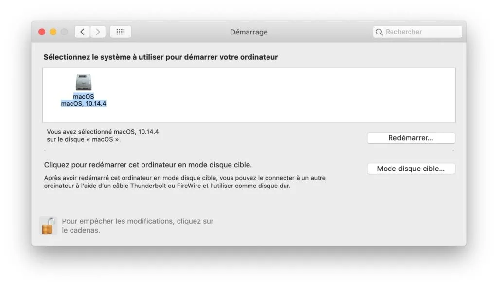 indiquer systeme a utiliser pour demarrer votre mac