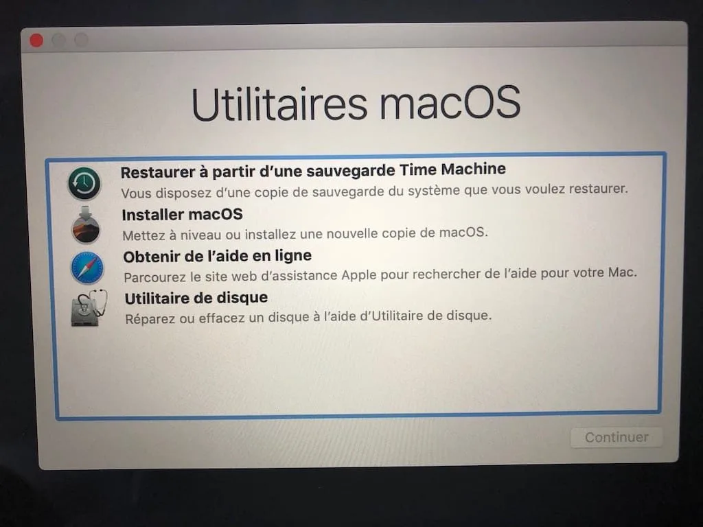 installer macos depuis une cle usb quand demarrage ne fonctionne plus