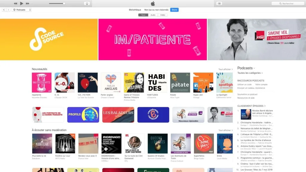 S'abonner à des podcasts sur iPhone et Mac : mode d'emploi 4 abonnement podcast mac avec itunes