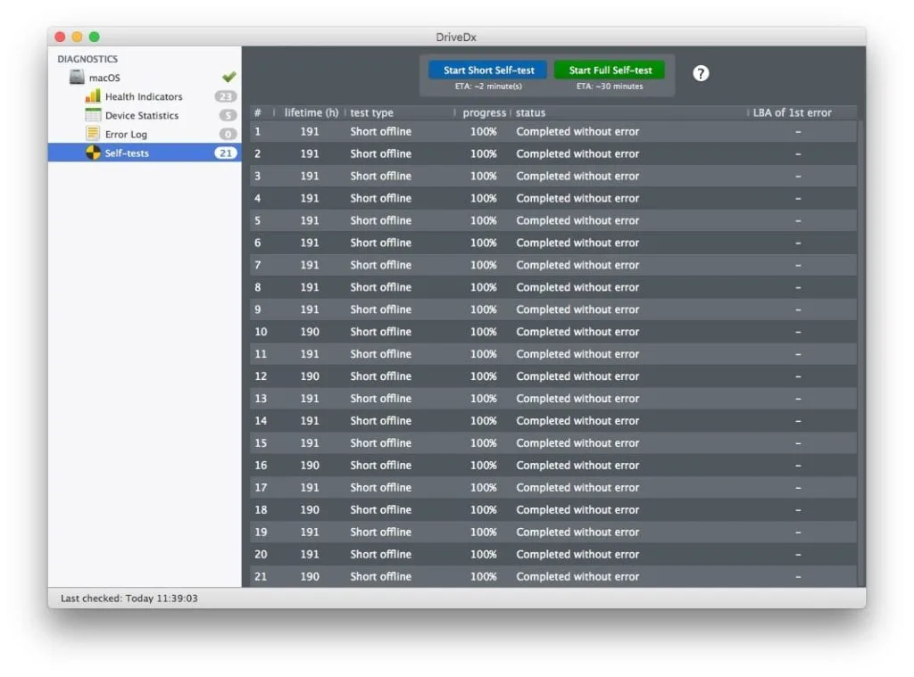 self-test court ssd macbook