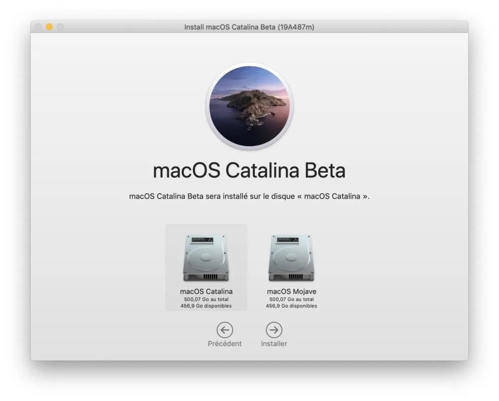 Installer macOS Catalina sur une autre partition