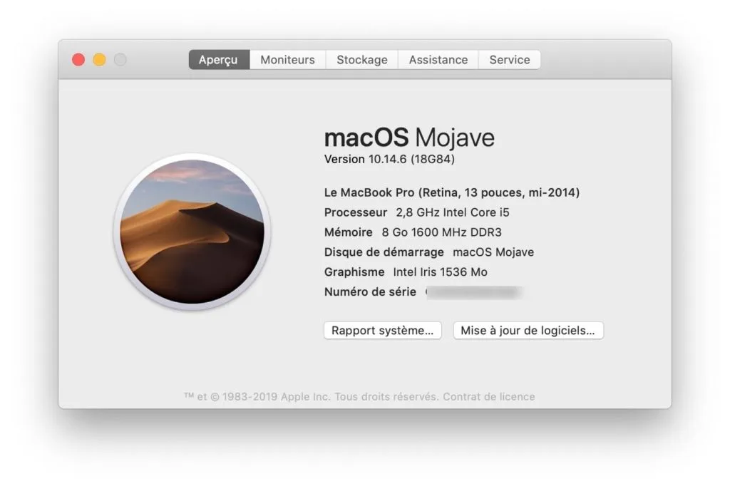 macOS Mojave 10.14.6 version 18G84