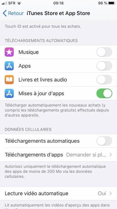 Mise a jour des apps sous iOS 13 automatique