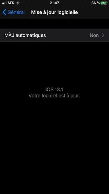 mise a jour ios 13.1