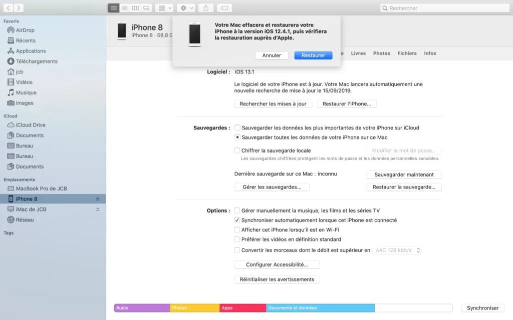 passer d ios 13 a ios 12.4.1