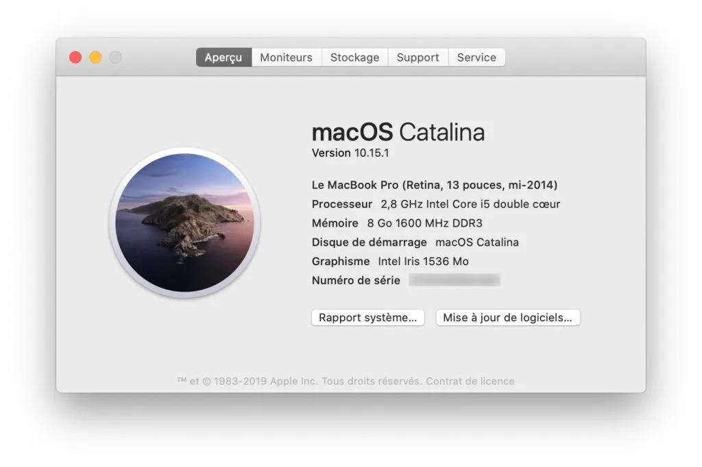 mac OS Catalina 10.15.1 telechargement