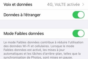 Activer le Mode Faibles données sur iPhone iPad iPod touch