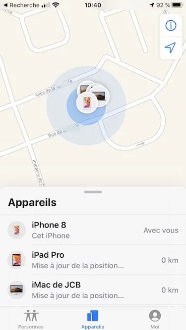 Localiser iPhone avec app