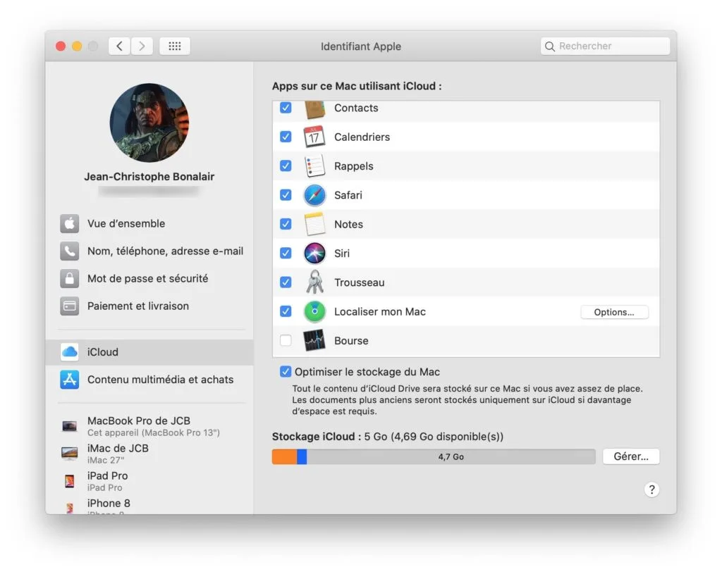 Localiser mon Mac sous macOS Catalina 10.15
