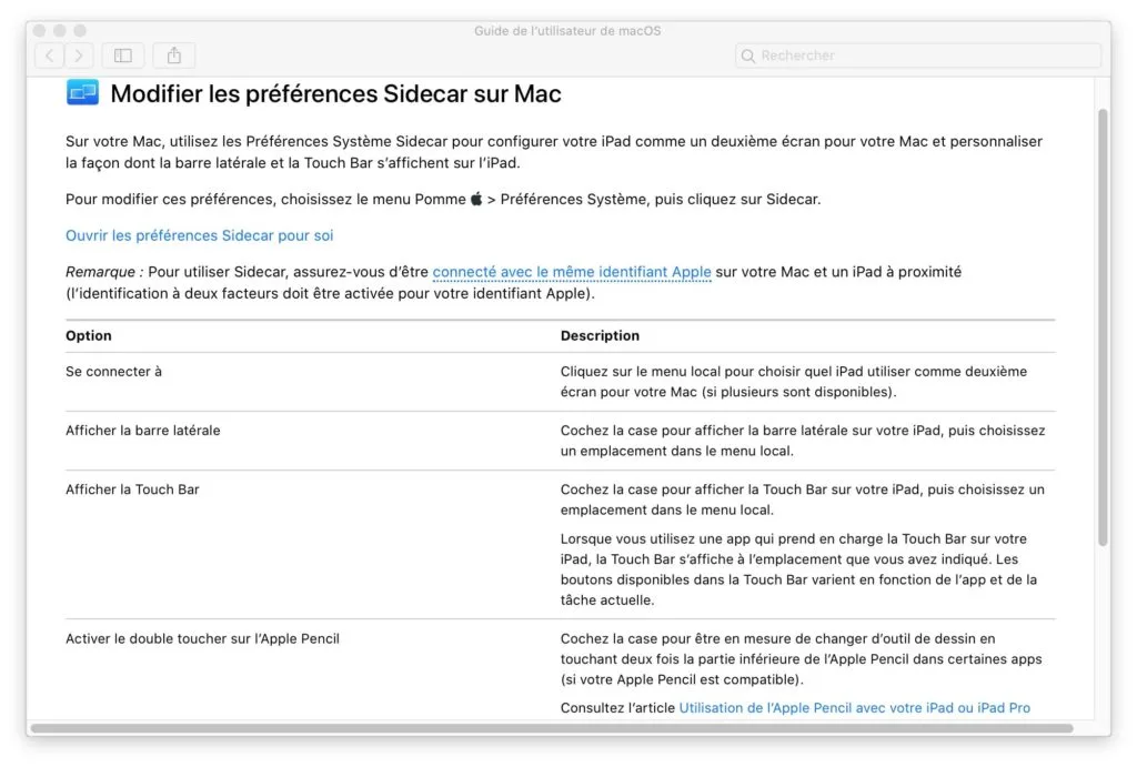 Utiliser Sidecar avec un Mac et un iPad comme écran secondaire (macOS Catalina 10.15 / iPadOS 13) 5 preferences sidecar mac ipad