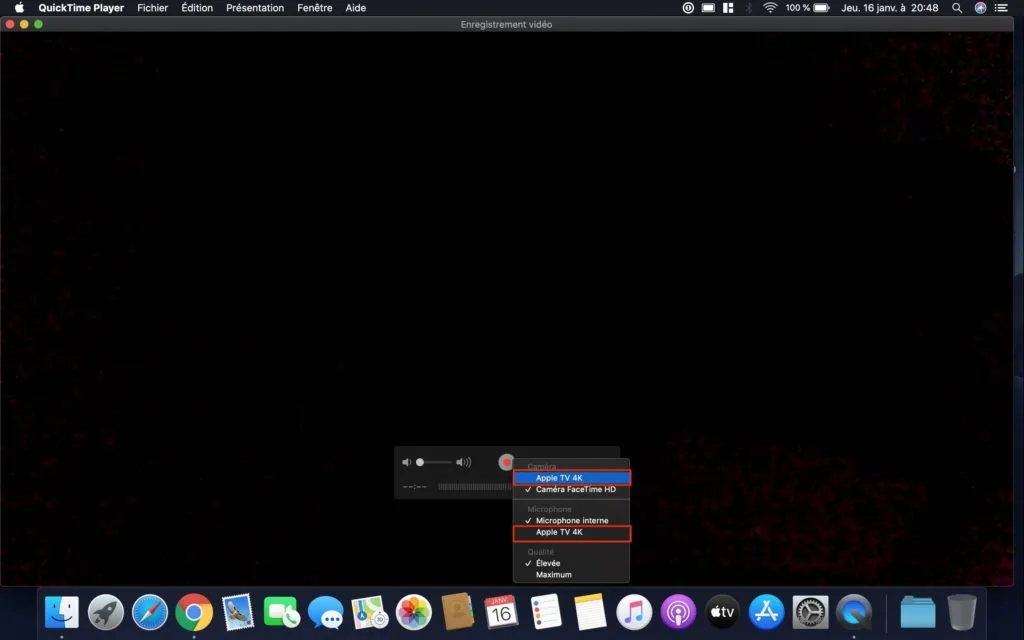 Faire une capture d'écran sur Apple TV 4K (image ou vidéo) 4 Capture decran apple tv 4k source video et audio
