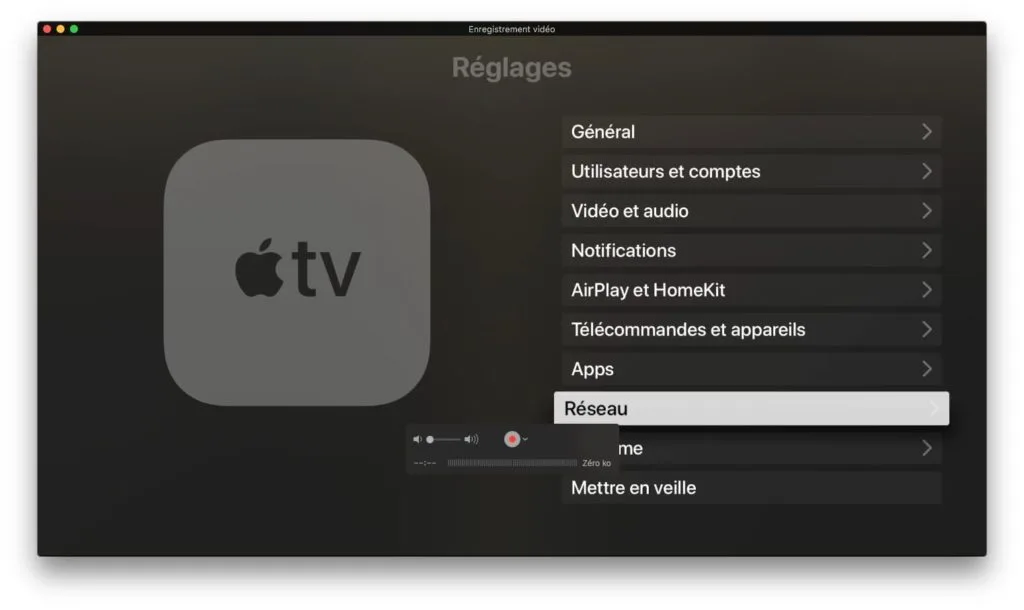 Faire une capture d'écran sur Apple TV 4K (image ou vidéo) 7 afficher apple tv sur mac