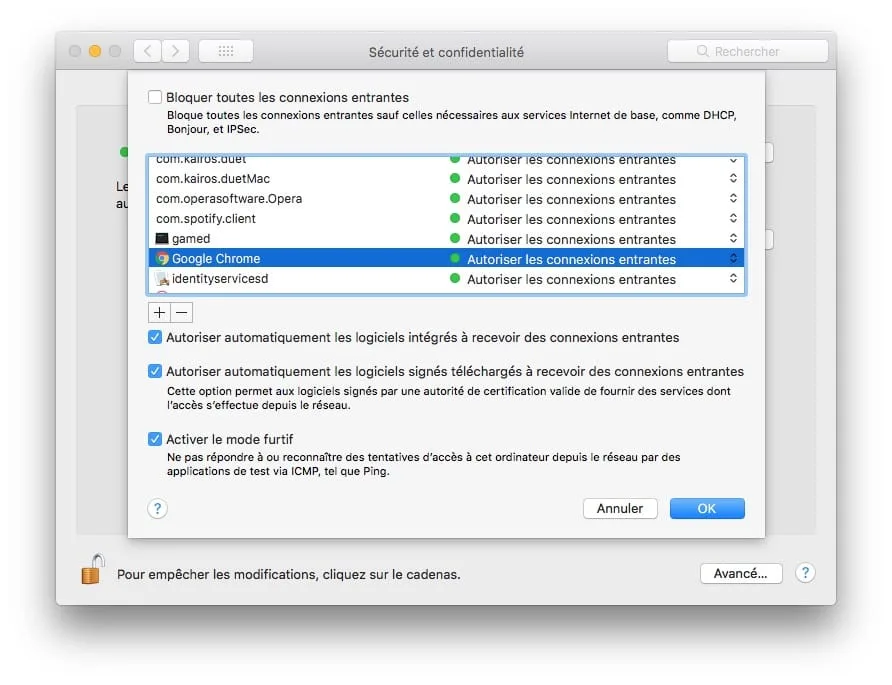 Mettre à jour Google Chrome Mac : 2 méthodes 3 mise a jour chrome mac autoriser les connexions entrante du coupe-feu