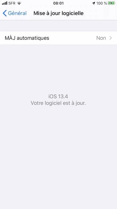 ios 13.4 votre logiciel est a jour