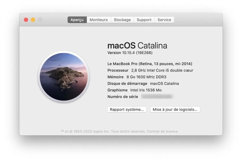 macOS Catalina 10.15.4 disponible pour Mac 4 macOS Catalina 10.15.4 a propos de ce mac